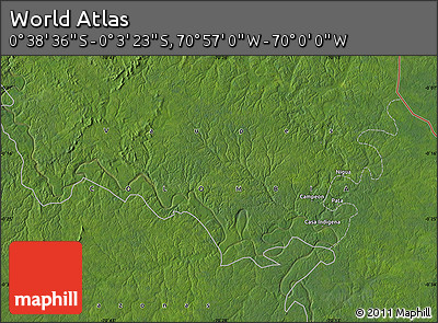 Satellite Map of the Area around 0° 21' 0" S, 70° 28' 29" W
