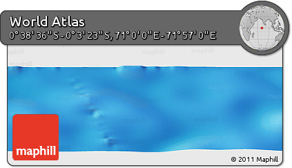 Shaded Relief Panoramic Map of the Area around 0° 21' 0" S, 71° 28' 29" E