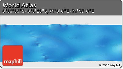 Shaded Relief Panoramic Map of the Area around 0° 21' 0" S, 71° 28' 29" E