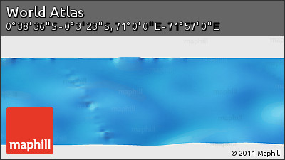 Shaded Relief Panoramic Map of the Area around 0° 21' 0" S, 71° 28' 29" E