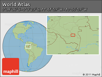 Savanna Style Location Map of the Area around 0° 21' 0" S, 71° 19' 29" W