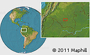 Satellite Location Map of the area around 0° 21' 0" S, 72° 10' 30" W