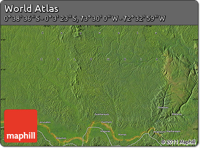 Satellite Map of the Area around 0° 21' 0" S, 73° 1' 30" W