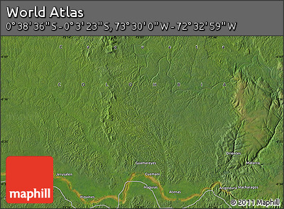 Satellite Map of the Area around 0° 21' 0" S, 73° 1' 30" W