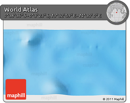 Physical 3D Map of the Area around 0° 21' 0" S, 74° 1' 30" E
