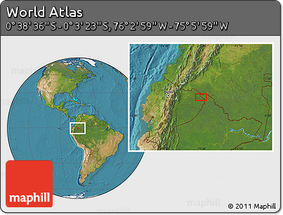 Satellite Location Map of the Area around 0° 21' 0" S, 75° 34' 29" W