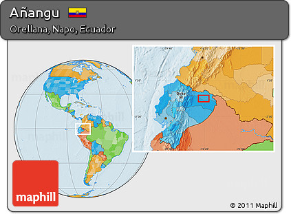 Political Location Map of Añangu