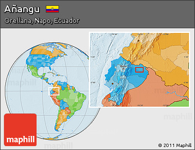 Political Location Map of Añangu