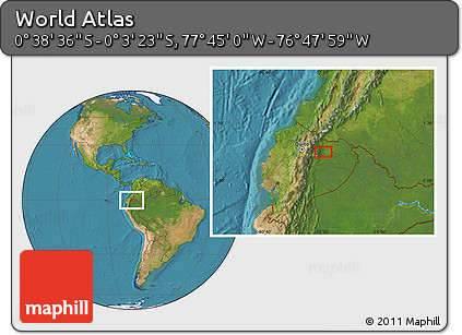 Satellite Location Map of the Area around 0° 21' 0" S, 77° 16' 30" W