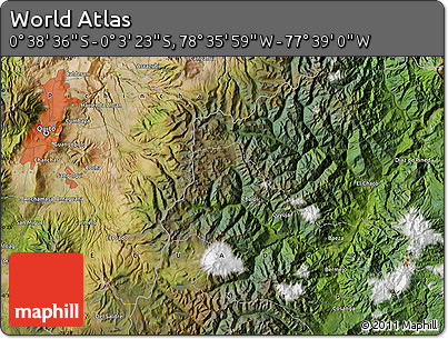 Satellite Map of the Area around 0° 21' 0" S, 78° 7' 30" W