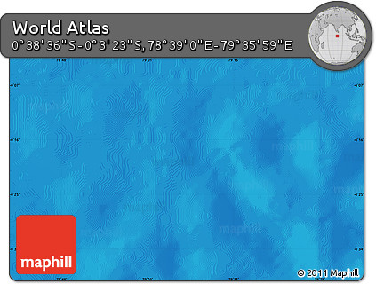 Shaded Relief Map of the Area around 0° 21' 0" S, 79° 7' 30" E