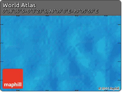 Shaded Relief Map of the Area around 0° 21' 0" S, 79° 7' 30" E