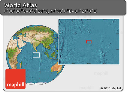 Satellite Location Map of the Area around 0° 21' 0" S, 79° 58' 29" E