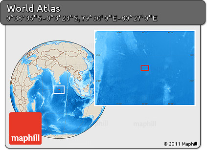 Shaded Relief Location Map of the Area around 0° 21' 0" S, 79° 58' 29" E