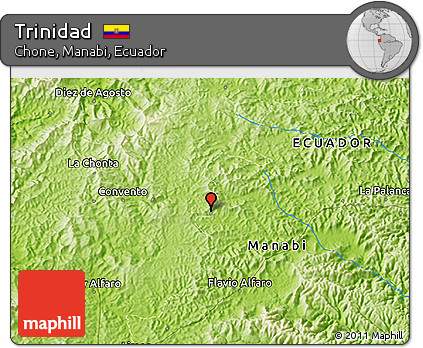 Physical 3D Map of Trinidad