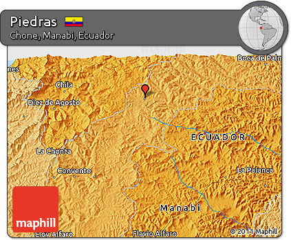 Political 3D Map of Piedras