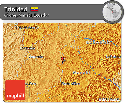 Political 3D Map of Trinidad