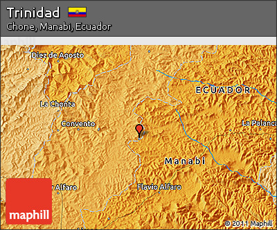 Political 3D Map of Trinidad