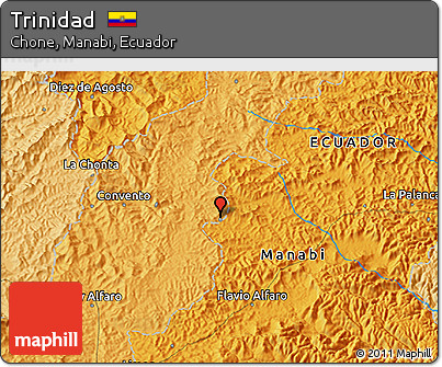 Political 3D Map of Trinidad