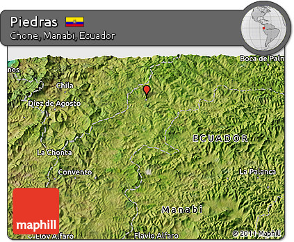 Satellite 3D Map of Piedras