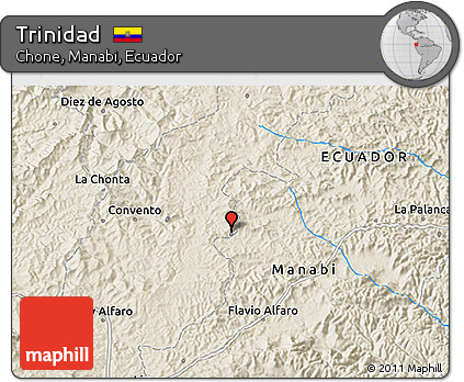 Shaded Relief 3D Map of Trinidad