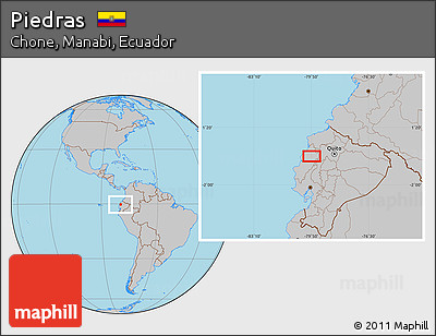 Gray Location Map of Piedras