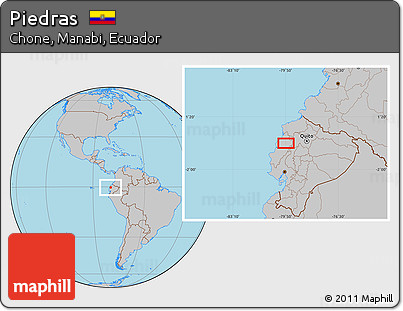 Gray Location Map of Piedras