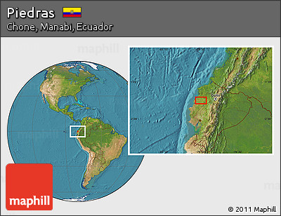 Satellite Location Map of Piedras