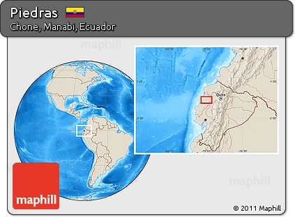 Shaded Relief Location Map of Piedras