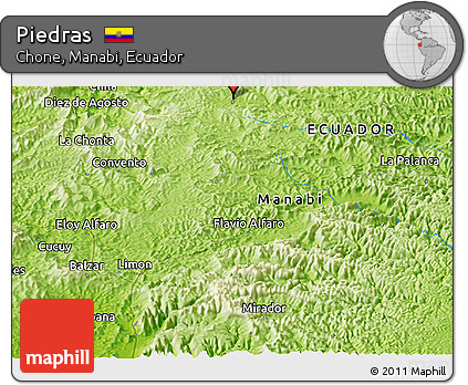 Physical Panoramic Map of Piedras
