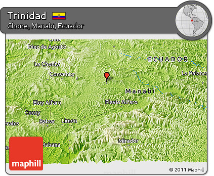 Physical Panoramic Map of Trinidad