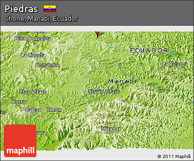 Physical Panoramic Map of Piedras