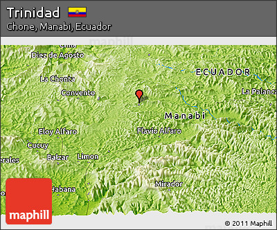 Physical Panoramic Map of Trinidad