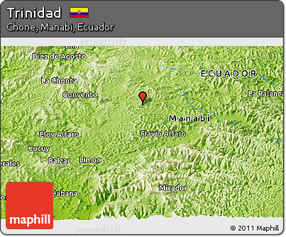 Physical Panoramic Map of Trinidad