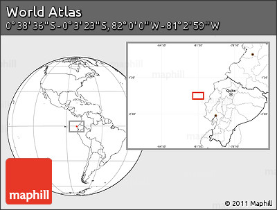 Blank Location Map of the Area around 0° 21' 0" S, 81° 31' 30" W