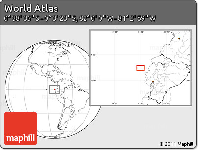 Blank Location Map of the Area around 0° 21' 0" S, 81° 31' 30" W