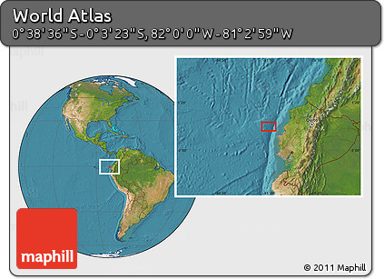 Satellite Location Map of the Area around 0° 21' 0" S, 81° 31' 30" W