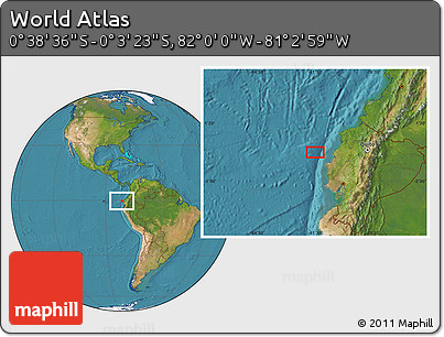 Satellite Location Map of the Area around 0° 21' 0" S, 81° 31' 30" W