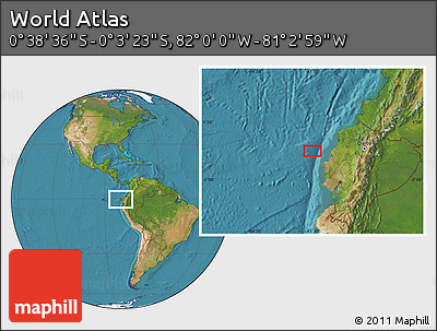 Satellite Location Map of the Area around 0° 21' 0" S, 81° 31' 30" W