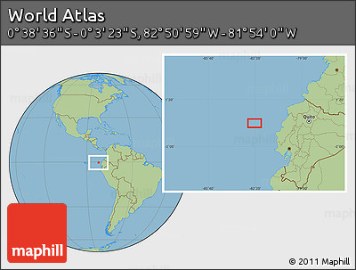 Savanna Style Location Map of the Area around 0° 21' 0" S, 82° 22' 30" W