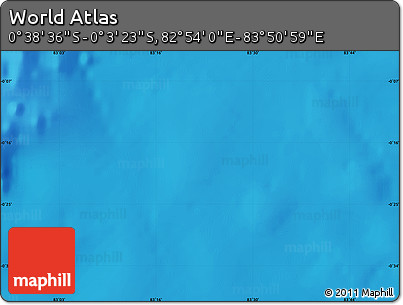 Physical Map of the Area around 0° 21' 0" S, 83° 22' 30" E
