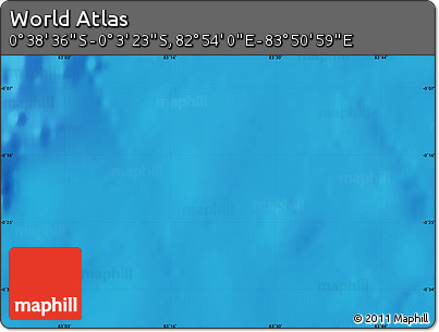 Shaded Relief Map of the Area around 0° 21' 0" S, 83° 22' 30" E