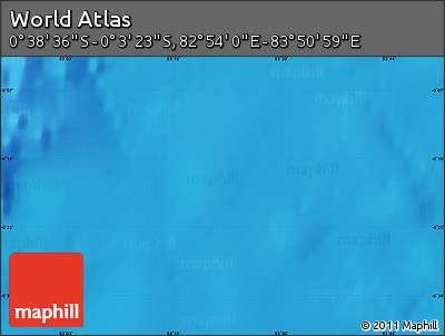 Shaded Relief Map of the Area around 0° 21' 0" S, 83° 22' 30" E