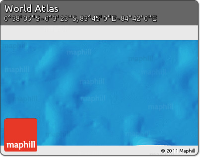 Political 3D Map of the Area around 0° 21' 0" S, 84° 13' 29" E