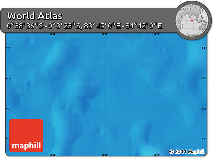 Shaded Relief Map of the Area around 0° 21' 0" S, 84° 13' 29" E