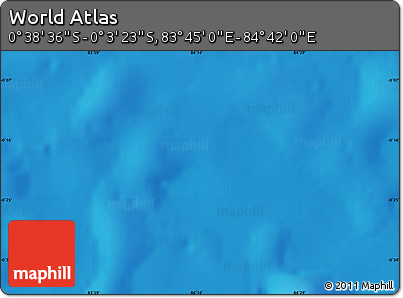 Shaded Relief Map of the Area around 0° 21' 0" S, 84° 13' 29" E