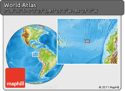 Physical Location Map of the Area around 0° 21' 0" S, 84° 55' 30" W
