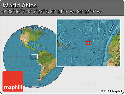 Satellite Location Map of the Area around 0° 21' 0" S, 84° 55' 30" W