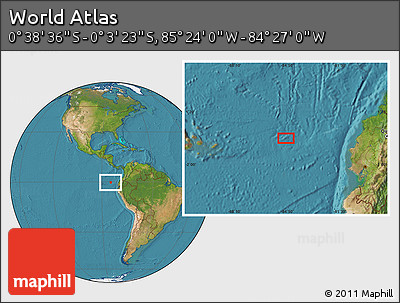 Satellite Location Map of the Area around 0° 21' 0" S, 84° 55' 30" W