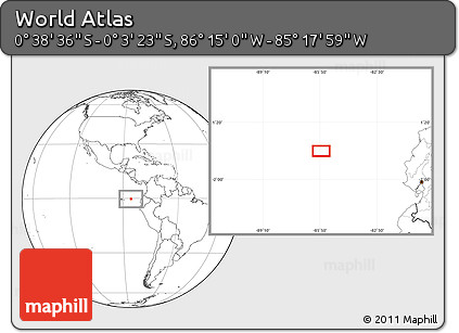 Blank Location Map of the Area around 0° 21' 0" S, 85° 46' 30" W